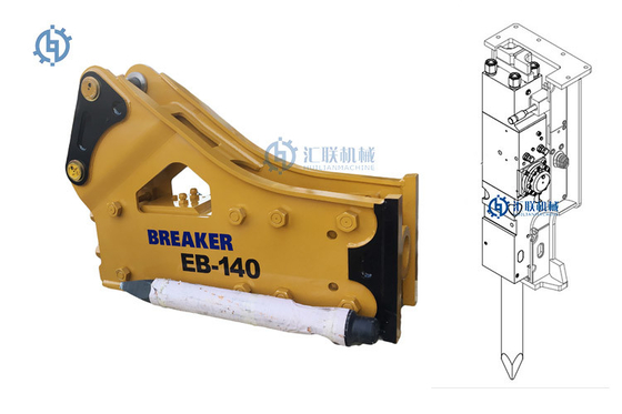 EB140 Top Side Type Rock Hydraulic Breaker Hammer 25t Excavator Attachment SB81