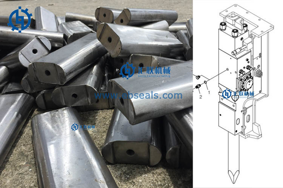 Sturdy Rhino Hydraulic Breaker Parts Hammer Chisel Pin Abrasion Resistance
