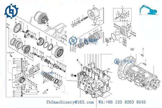 AP12 Hydraulic Pump Motor Parts For  Excavator CATE 320 320B E200B
