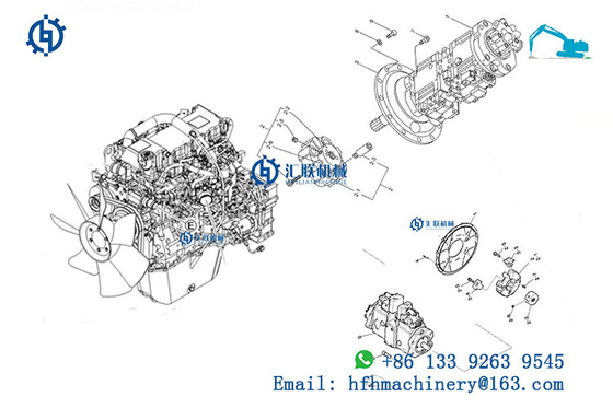 Kobelco SK350-8 Excavator Engine Drive Coupling K5V140DTP  LC30P01023F1