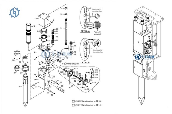 CAT B20 Hydraulic Breaker Seal Kit Diaphragm Rock Hammer Parts