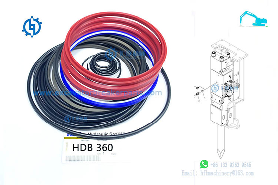 Hyundai 360 Hydraulic Breaker Seal Kit HDB360 Rock Hammer Seal Parts