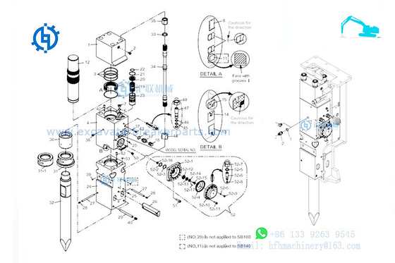 SB70 SB81 SB85 SB100 SB121 SB130 Soosan Breaker Parts Hydraulic Hammer Repair Kit